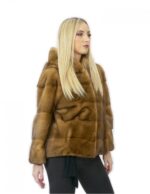 Fur mink short jacket 60cm gold golden 54 sleeve cap 3/4 - Image 3