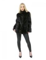 Mahogany fur mink jacket 48 horizontal and whole 70 cm pistachio - Image 5