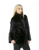 Mahogany fur mink jacket 48 horizontal and whole 70 cm pistachio - Image 3