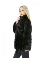 Mahogany fur mink jacket 48 horizontal and whole 70 cm pistachio - Image 4