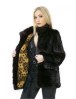 Mahogany fur mink jacket 48 horizontal and whole 70 cm pistachio - Image 7