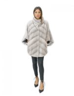 Mink fur size 50 sapphire cape 72 cm long female pistagne - Image 5