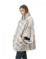 Mink fur size 50 sapphire cape 72 cm long female pistagne - Image 3