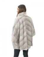 Mink fur size 50 sapphire cape 72 cm long female pistagne - Image 6