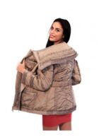 42 DOWN JACKET BEIGE JACKET INSERTS PAINT WIDE NECK ADJUSTABLE BELT TAPE - Image 4