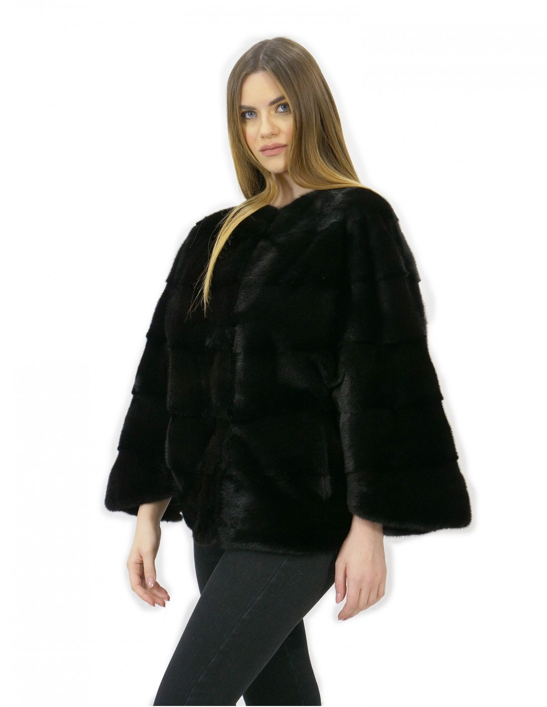 Black wing model cape size 44 with sleeve pockets 3/4 short long sleeve - Image 3