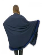 Granci закрытие накидка размер 52 темно-синий лис мех модель крыло большой бархат — изображение 4