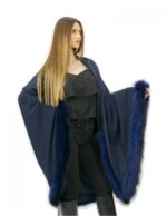 Granci закрытие накидка размер 52 темно-синий лис мех модель крыло большой бархат — изображение 5