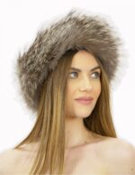Silver fox fur hat and soft elegant velvet - Image 4