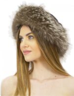 Silver fox fur hat and soft elegant velvet - Image 3