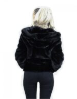 Black horizontal mink fur jacket size 44 long sleeve elegant model - Image 6