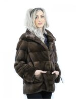 Куртка 70 см карманы с цветом красного дерева размер 44 цвета скан-бряный шнурок на запястьях пистаньи воротник — изображение 4