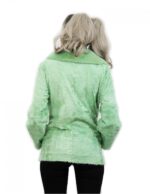 Persische Pelzjacke Größe 44 mit Nerzfell Limettenfarbe langärmeliger Schalkragen im Fell – Bild 6