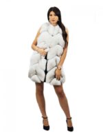 Fox fur vest 50 black and white with whole skins worked in spike with suede - Image 5