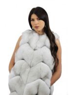 Fox fur vest 50 black and white with whole skins worked in spike with suede - Image 3