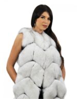 Fox fur vest 50 black and white with whole skins worked in spike with suede - Image 4