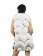 Fox fur vest 50 black and white with whole skins worked in spike with suede - Image 6