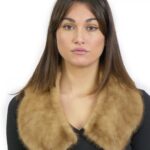 Collo gold in pelliccia di visone con fodera beige pelle intera tondo