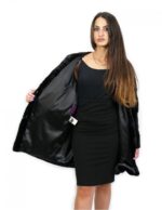 Пальто без воротника или воротника chanel 44 горизонтальная норка с длинным рукавом и внешними карманами — изображение 7