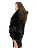Sleeve cape and hood 56 transverse mink with soft external pockets - Image 3