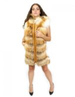 Лиса жилет натуральный цвет 54 застежка-молния капюшон внешние карманы боковая молния — изображение 5