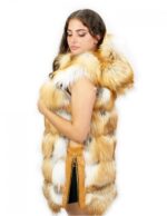 Лиса жилет натуральный цвет 54 застежка-молния капюшон внешние карманы боковая молния — изображение 3