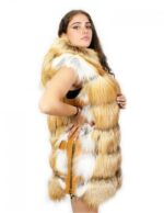 Лиса жилет натуральный цвет 54 застежка-молния капюшон внешние карманы боковая молния — изображение 4