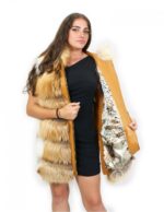 Лиса жилет натуральный цвет 54 застежка-молния капюшон внешние карманы боковая молния — изображение 7