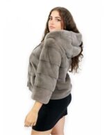 Horizontal vison dove gray jacket cashmere 42 sleeves three quarters with external pockets and hooks - Image 3