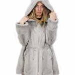 Cappotto 50 reversibile zaffiro intero e tessuto impermeabile zip manica lunga lungo 86 cm