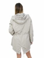 Cappotto 50 reversibile zaffiro intero e tessuto impermeabile zip manica lunga lungo 86 cm