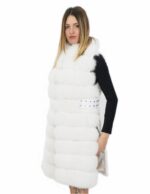 Лис и персидский жилет 48 оптический белый с кожаным ремнем с шипами и внешними карманами — изображение 3