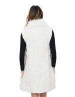 Лис и персидский жилет 48 оптический белый с кожаным ремнем с шипами и внешними карманами — изображение 6