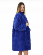 Mantel 92 cm horizontales Immergrün Nerz 50 cm mit Außentaschen und Hakenverschluss – Bild 4