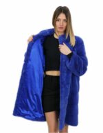 Mantel 92 cm horizontales Immergrün Nerz 50 cm mit Außentaschen und Hakenverschluss – Bild 7