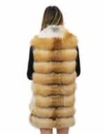 Лисий жилет натуральный цвет оранжевый 46 застежка-молния pistagna внешние карманы на молнии боковые молнии — изображение 6