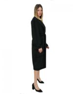Shawl collar coat in high quality black cashmere 52 and external pockets - Image 4