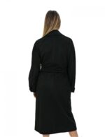Shawl collar coat in high quality black cashmere 52 and external pockets - Image 6