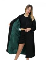 Shawl collar coat in high quality black cashmere 52 and external pockets - Image 7