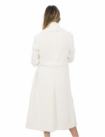 Cappotto 50 colore bianco lungo 130 centimetri collo sciallato in cashmere di alta qualita e tasche esterne - Image 6