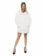 Optical white mink jacket 46 front horizontal behind full sleeve strapgna 3/4 - Image 5