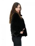 Horizontal mink jacket 44 blackglama collar crater sleeve three quarters short - Image 3