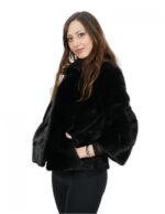 Horizontal mink jacket 46 blackglama collar crater sleeve three quarters short - Image 3