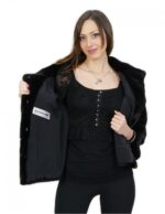 Horizontal mink jacket 46 blackglama collar crater sleeve three quarters short - Image 6