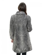 Cappotto in pelliccia di persiano 44 grigio chiaro con manica lunga e tasche esterne