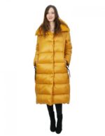 Goose down coat 42 yellow long 112cm long elegant soft - Image 5