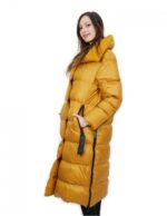 Goose down coat 42 yellow long 112cm long elegant soft - Image 3