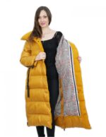 Goose down coat 42 yellow long 112cm long elegant soft - Image 7