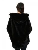 Mink fur size 48 gray aurora cape long 76cm long hood woman - Image 6