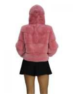 Nerzjacke Fell horizontal Bubble 48 Kapuze 54cm Dreiviertelärmel – Bild 6